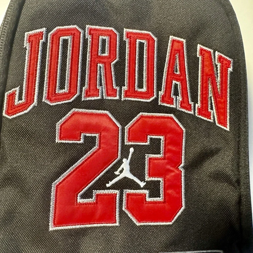 NIKE AIR‎ JORDAN Jersey 23 Zip Insulated Lunch Bag Box Camp Black Red Patch NEW